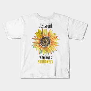 Just a girl who loves yellow sunflowers Kids T-Shirt